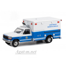 67062-GRL FORD F-350 Van Ambulance "Long Beach Search & Rescue" 1993, 1:64